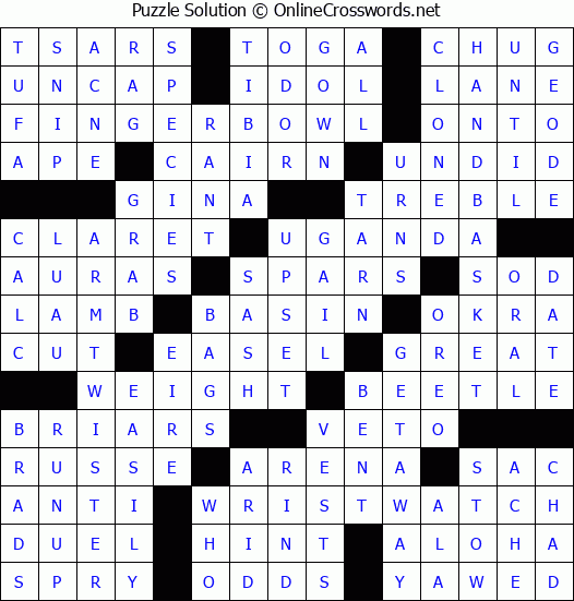 Solution for Crossword Puzzle #7529