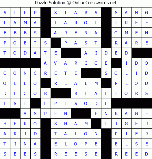 Solution for Crossword Puzzle #75709