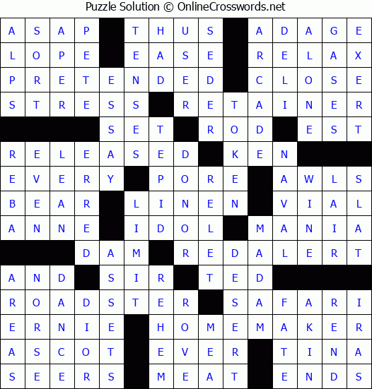 Solution for Crossword Puzzle #77798
