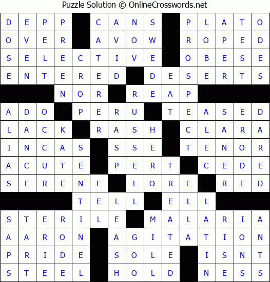 Solution for Crossword Puzzle #78409