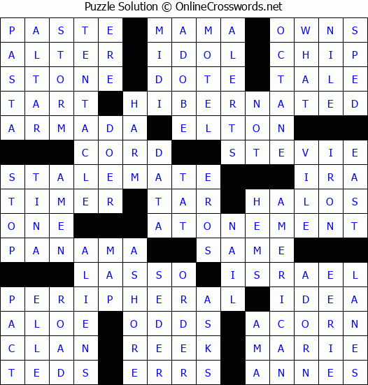 Solution for Crossword Puzzle #79355