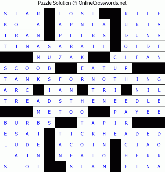 Solution for Crossword Puzzle #8167