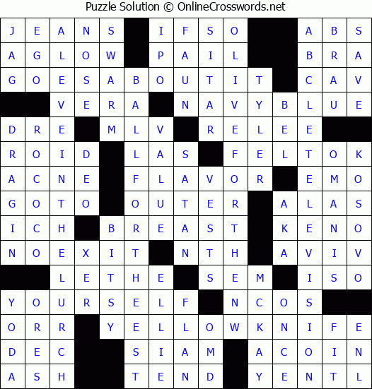 Solution for Crossword Puzzle #8179
