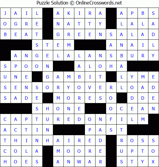 Solution for Crossword Puzzle #8180