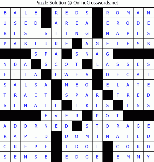 Solution for Crossword Puzzle #81958