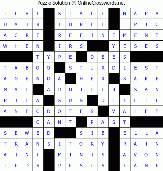 Solution for Crossword Puzzle #82104