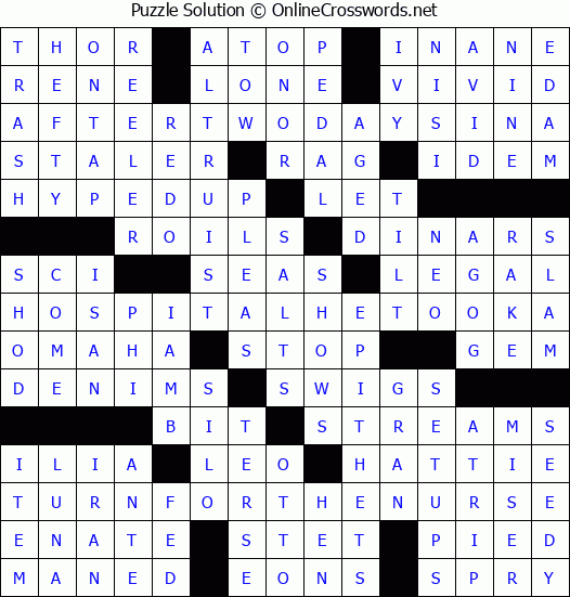 Solution for Crossword Puzzle #839
