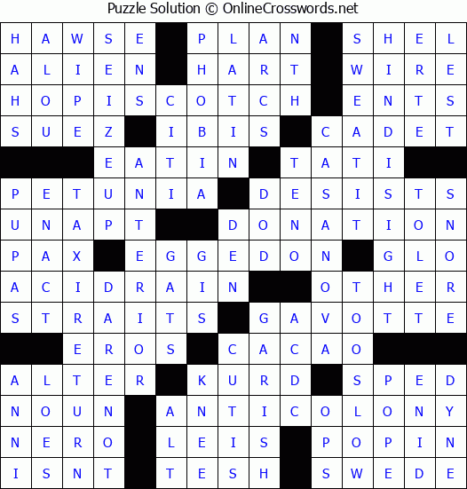 Solution for Crossword Puzzle #8394