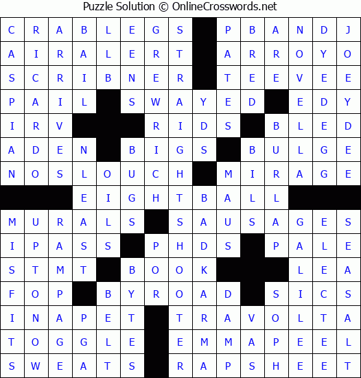 Solution for Crossword Puzzle #8402