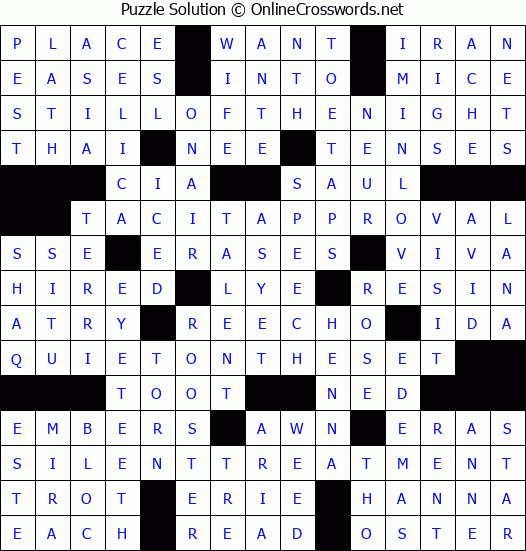 Solution for Crossword Puzzle #8412