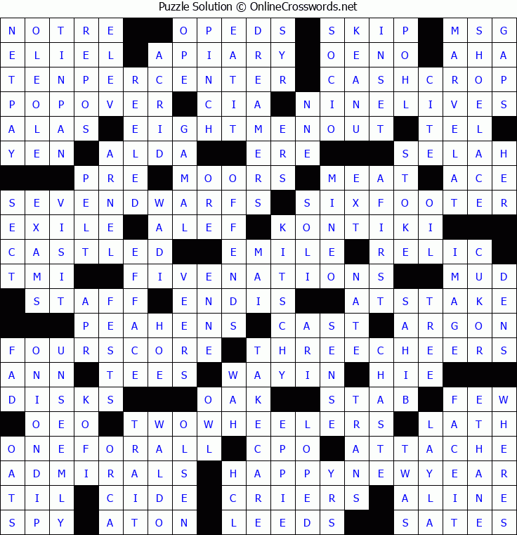 Solution for Crossword Puzzle #8459