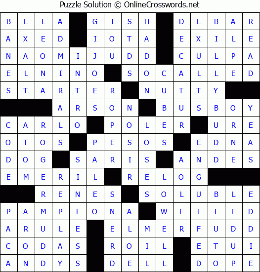 Solution for Crossword Puzzle #8460