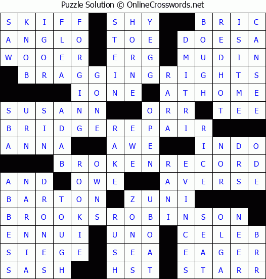 Solution for Crossword Puzzle #8461