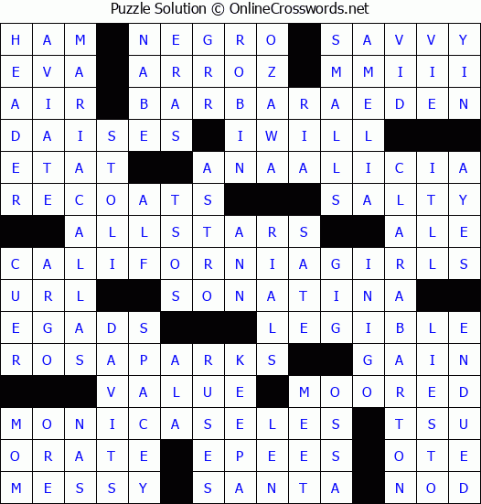 Solution for Crossword Puzzle #8463