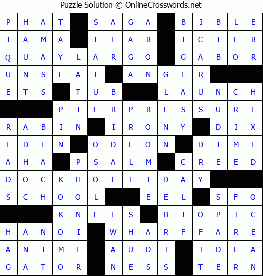 Solution for Crossword Puzzle #8464