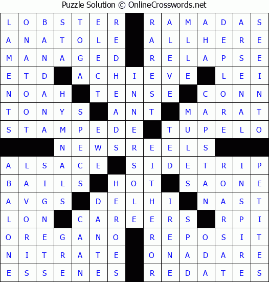 Solution for Crossword Puzzle #8465
