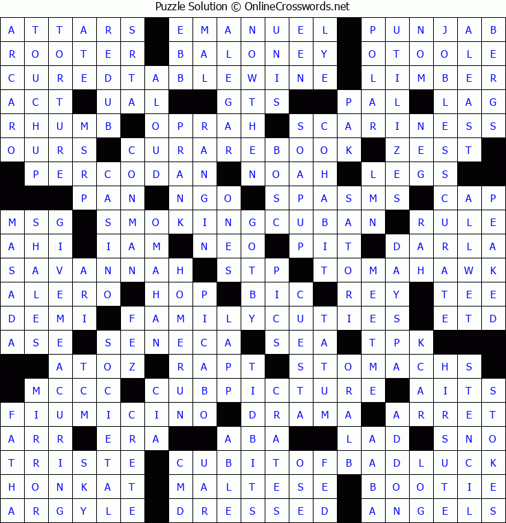 Solution for Crossword Puzzle #8466
