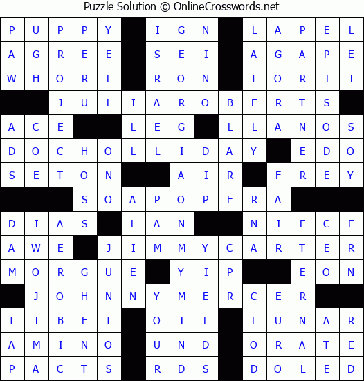 Solution for Crossword Puzzle #8469