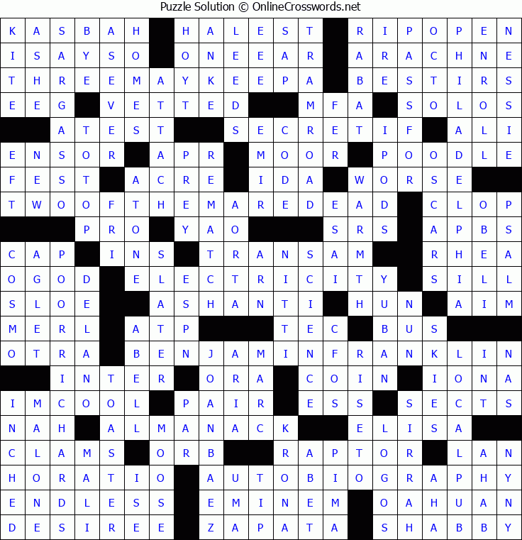 Solution for Crossword Puzzle #8473