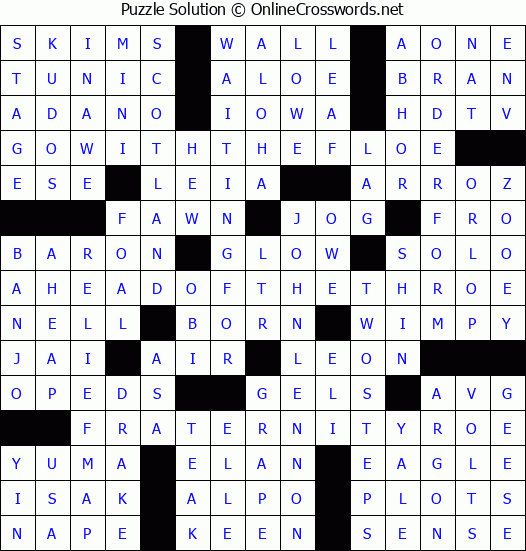 Solution for Crossword Puzzle #8475