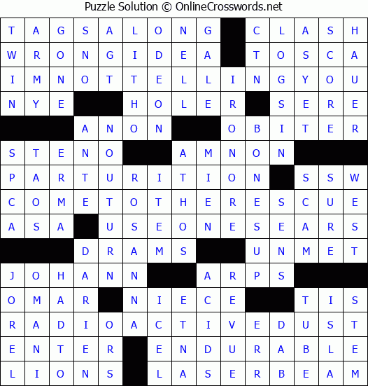 Solution for Crossword Puzzle #8479