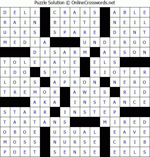 Solution for Crossword Puzzle #84794