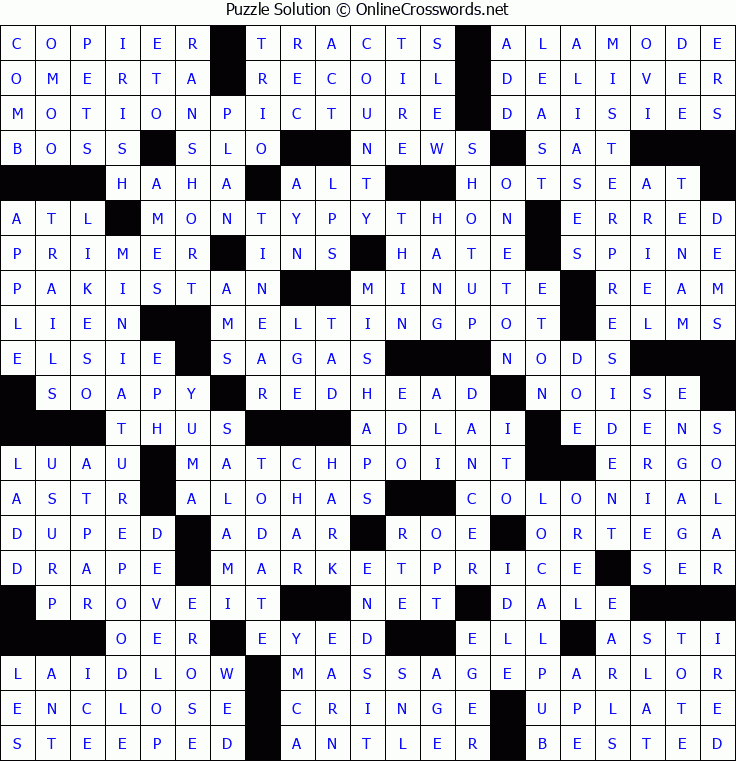 Solution for Crossword Puzzle #8480