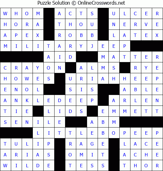 Solution for Crossword Puzzle #8481