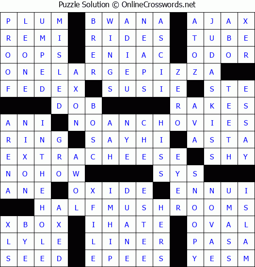 Solution for Crossword Puzzle #8482