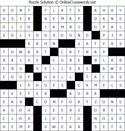 Solution for Crossword Puzzle #8483