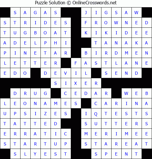 Solution for Crossword Puzzle #8486
