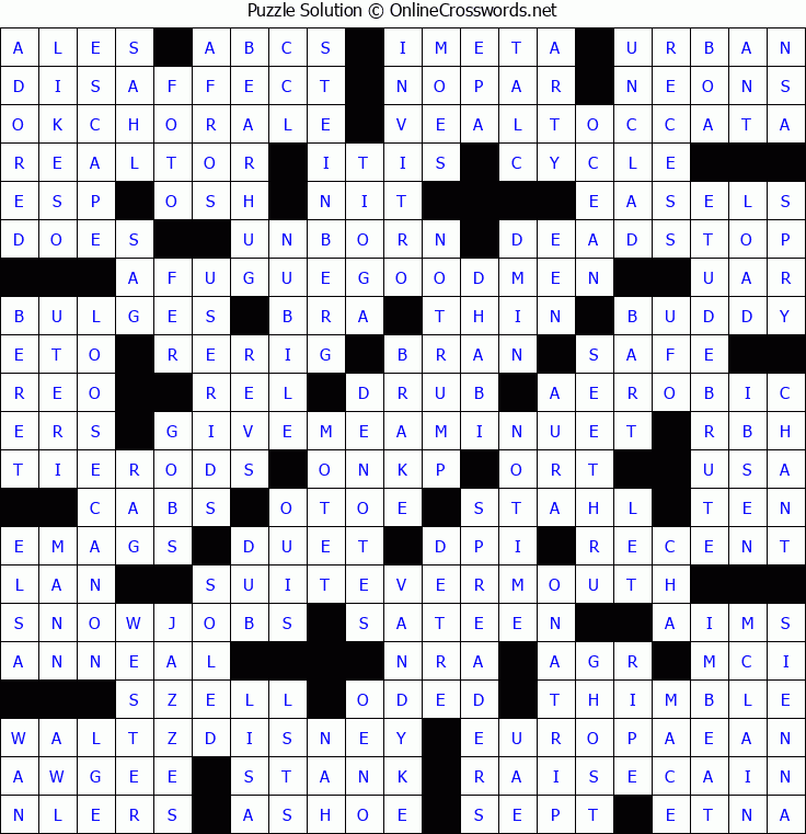 Solution for Crossword Puzzle #8487