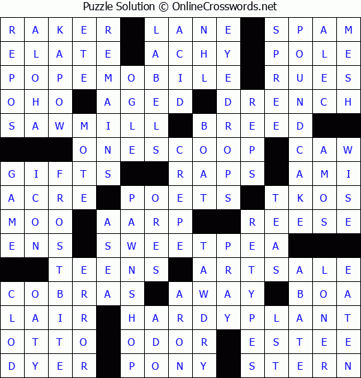 Solution for Crossword Puzzle #8740