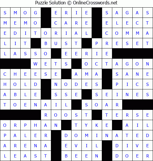 Solution for Crossword Puzzle #88333