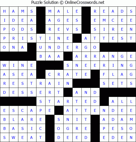Solution for Crossword Puzzle #89063