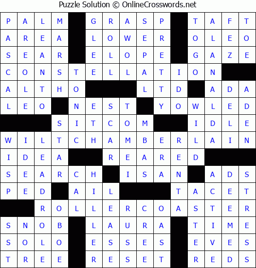 Solution for Crossword Puzzle #899