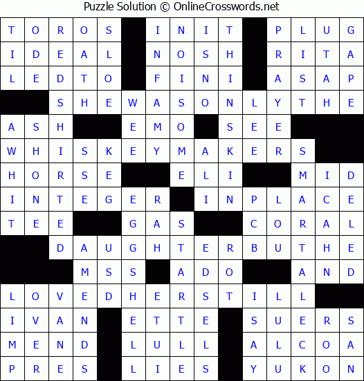 Solution for Crossword Puzzle #9022