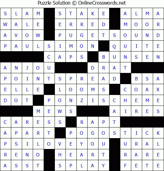 Solution for Crossword Puzzle #9094