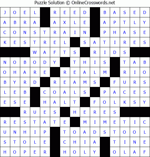 Solution for Crossword Puzzle #9185