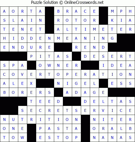 Solution for Crossword Puzzle #9202