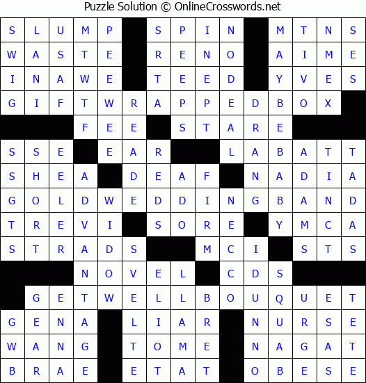 Solution for Crossword Puzzle #9269