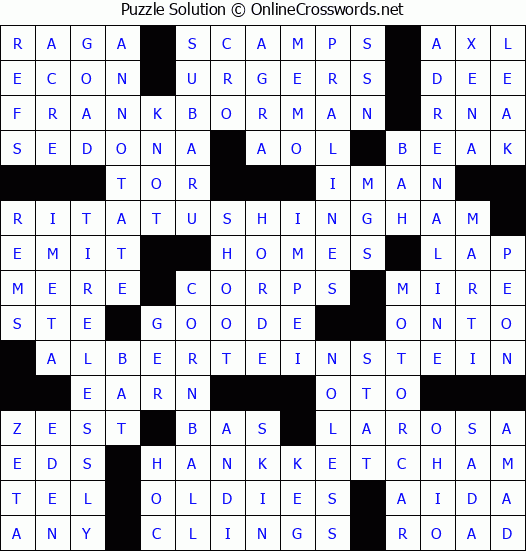 Solution for Crossword Puzzle #9291