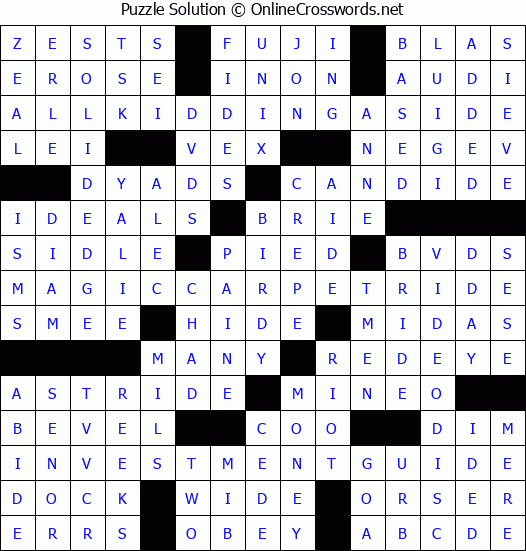 Solution for Crossword Puzzle #9297