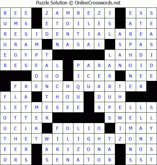 Solution for Crossword Puzzle #9310