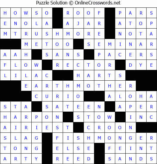 Solution for Crossword Puzzle #9354