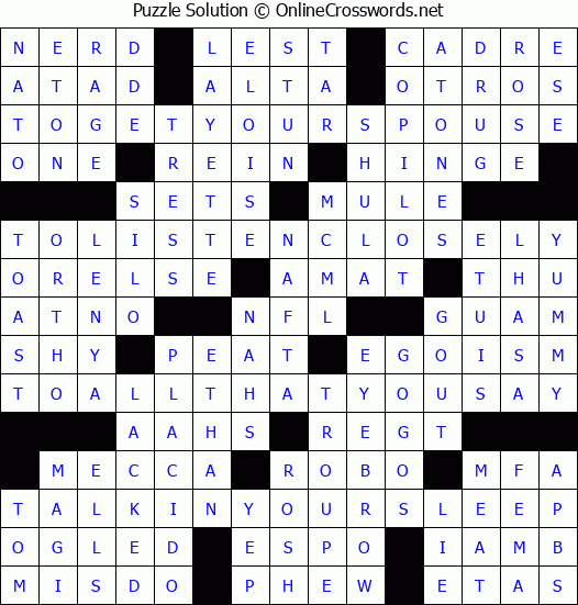 Solution for Crossword Puzzle #9360
