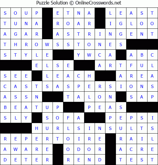 Solution for Crossword Puzzle #981