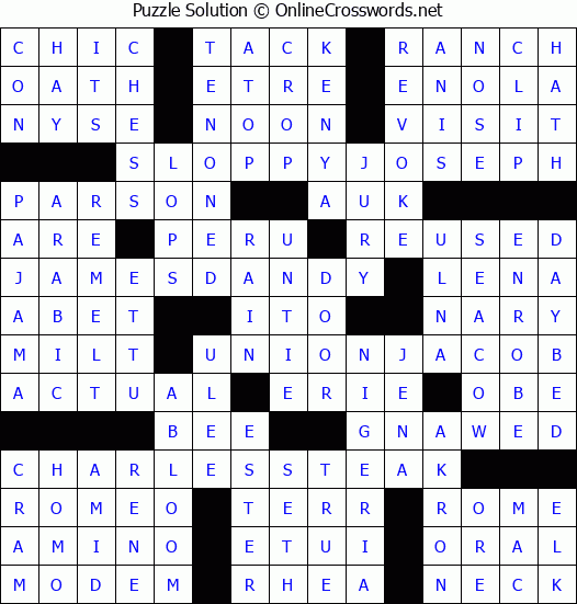 Solution for Crossword Puzzle #983
