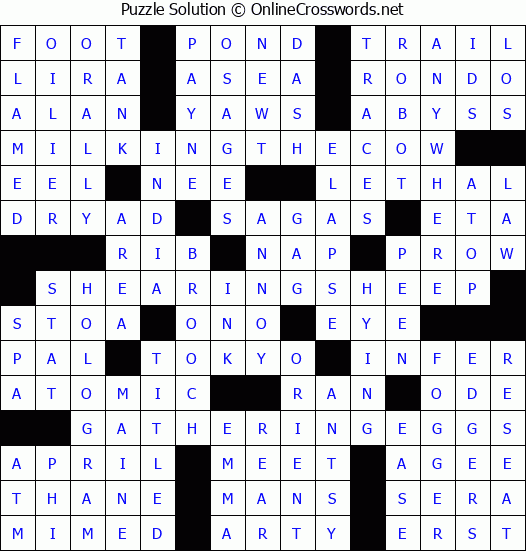 Solution for Crossword Puzzle #1013