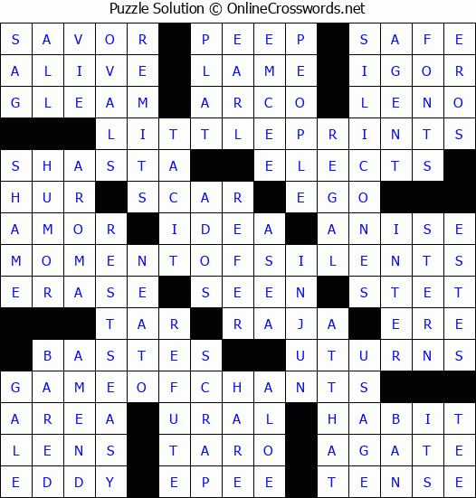 Solution for Crossword Puzzle #1063